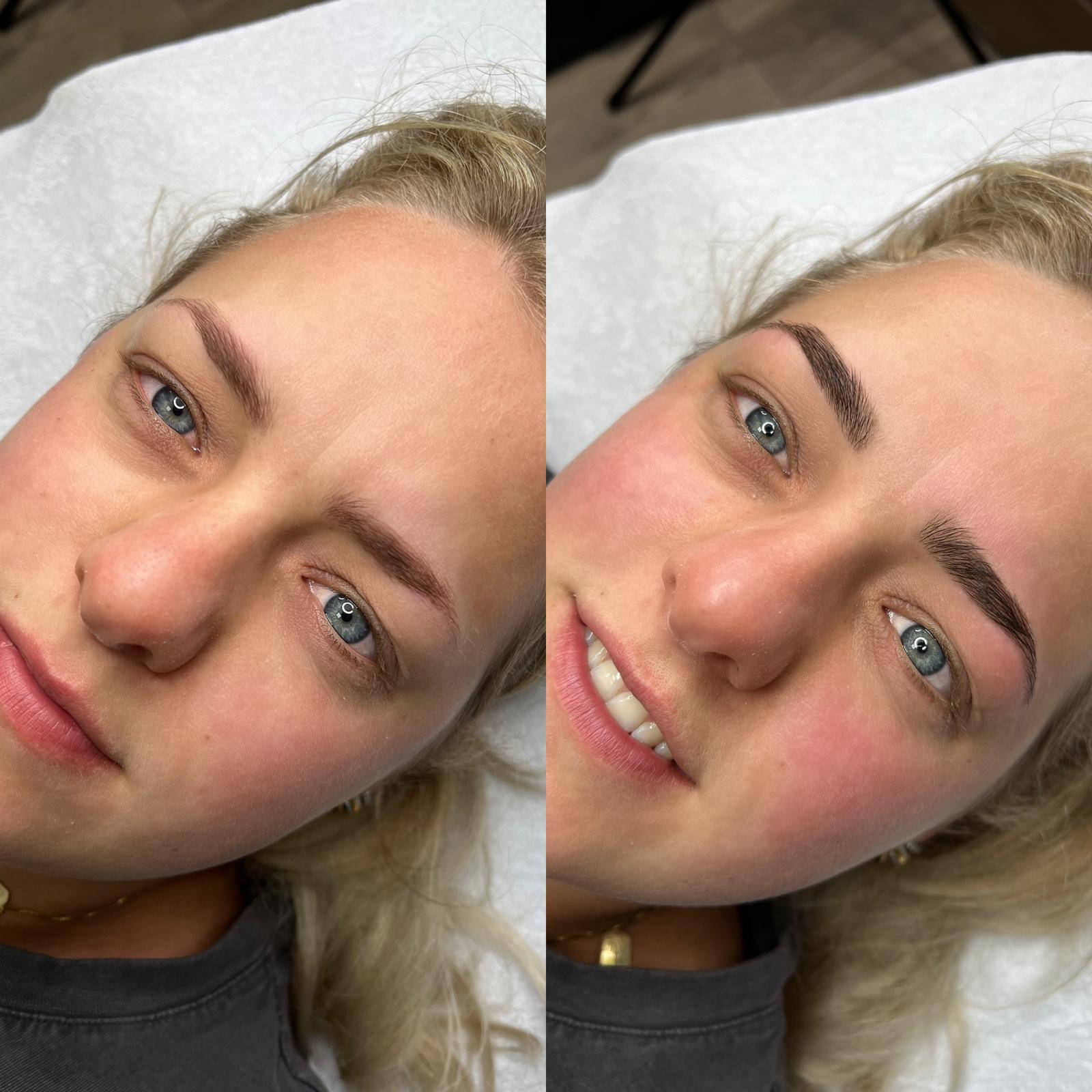 Hybrid brows voor en na